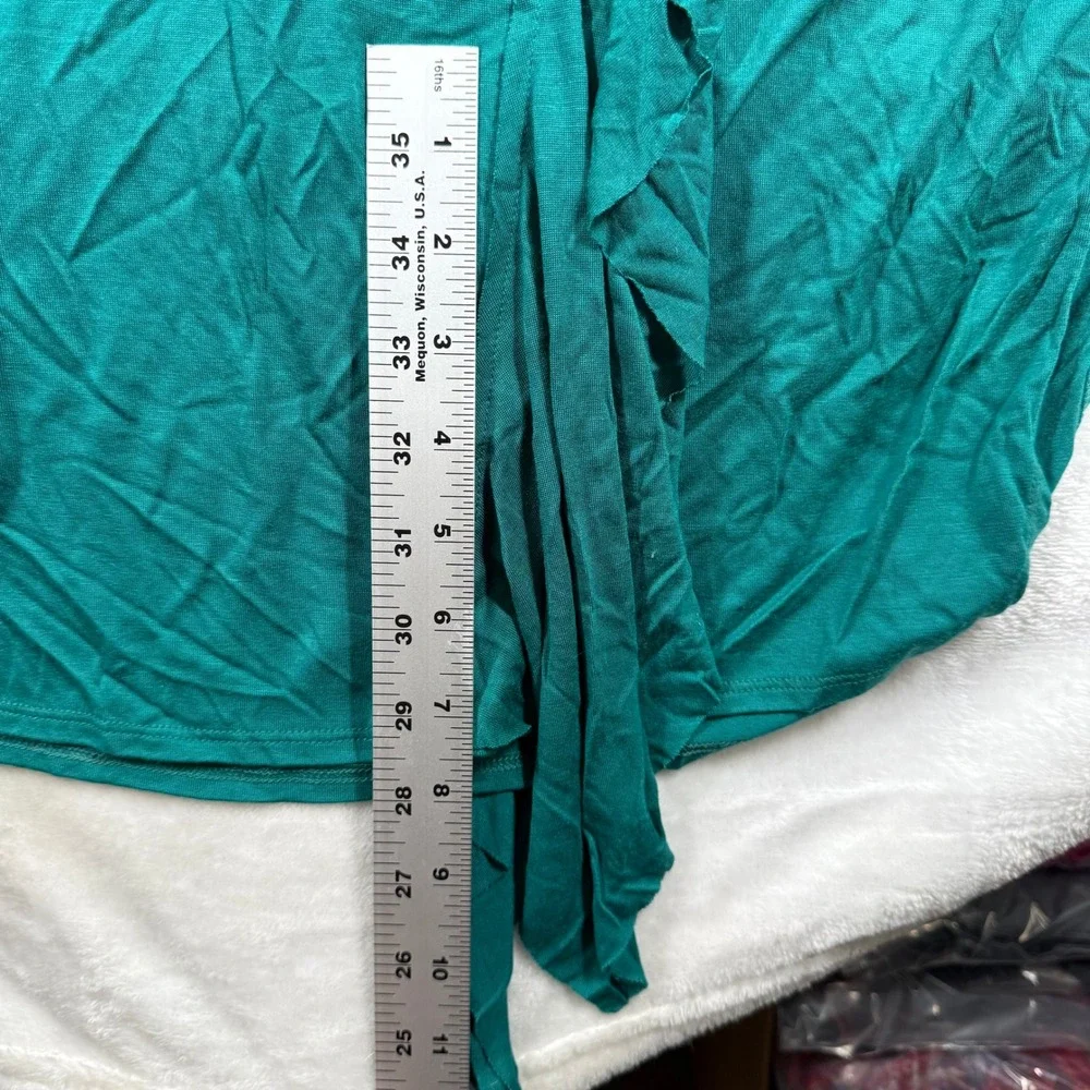 FP Beach Free People Teal Green Smocked Waist High-Low Maxi Dress XS Long Sleeve